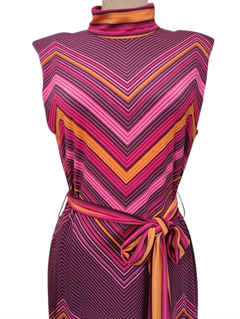 RAMY BROOK Karolina Chevron Knit Midi Dress - Size L - Picture 4 of 16